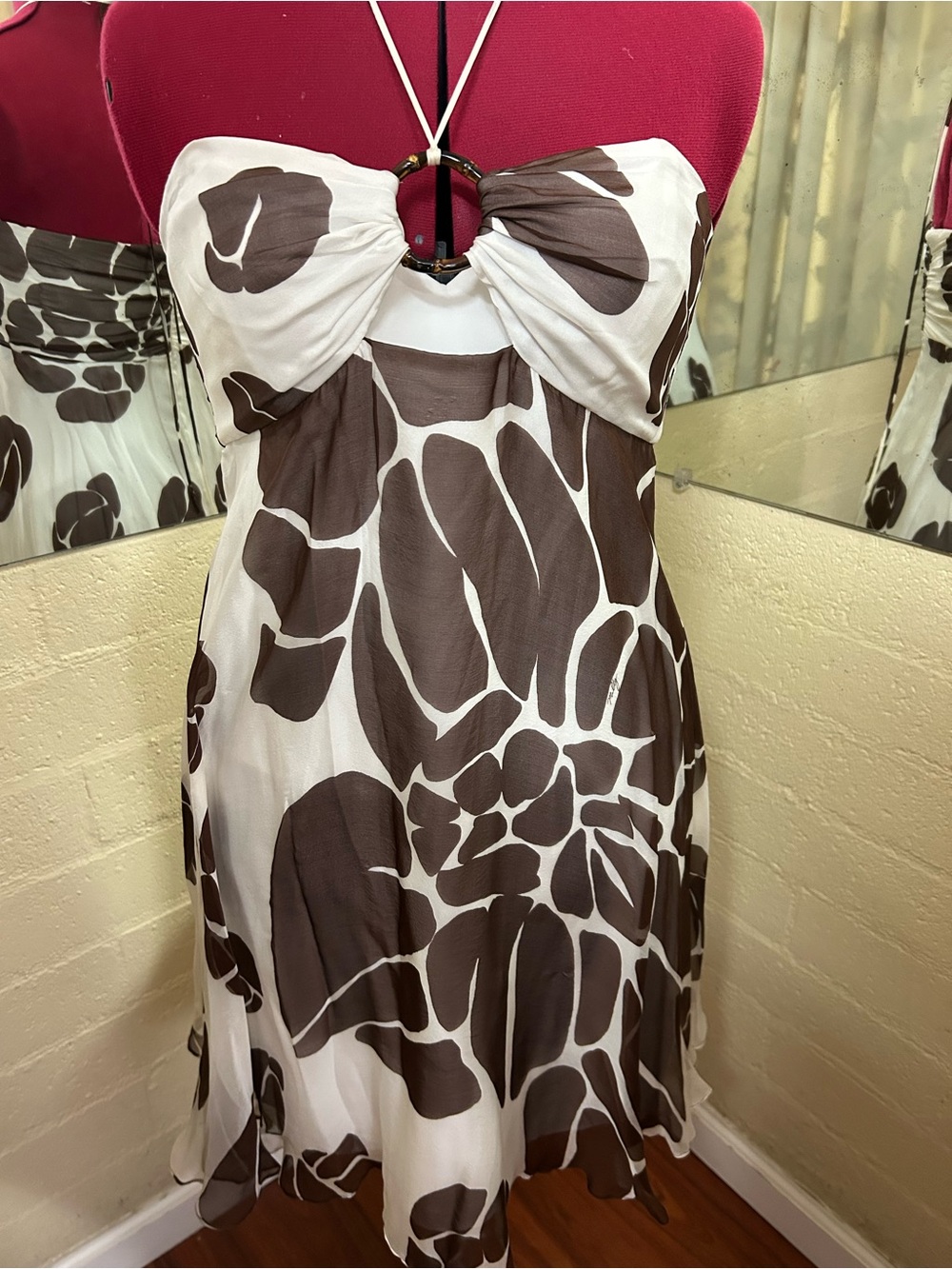 Milly silk halter dress.